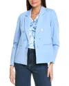 Shop Jones New York Faux Double-breasted Jacket In Blue