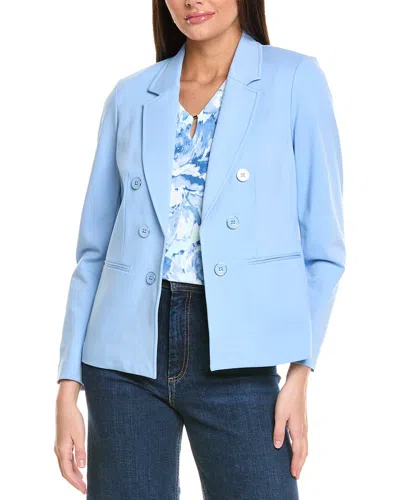 Jones New York Faux Double-breasted Jacket In Blue