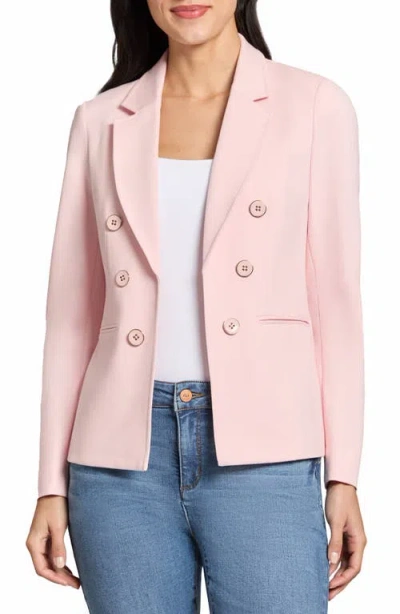 Jones New York Faux Double Breasted Jacket In Petal Pink
