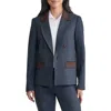 Jones New York Womens Faux Double Breast Two Tone Blazer Pxs Xl In Blue