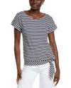 Jones New York Feeder Stripe Top In Blue