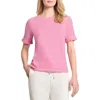 Jones New York Feeder Stripe Top In Azalea/nyc White
