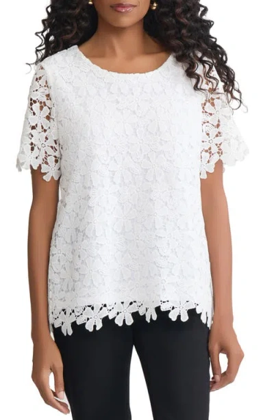 Jones New York Floral Lace Top In Yellow