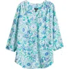 Jones New York Floral Linen Blend Tunic Top In Nyc White Multi