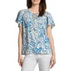 Jones New York Tie-front Top In Blue