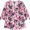 Jones New York Plus Size Floral-print Linen-blend Blouse In Jones White Multi