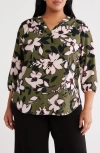 Jones New York Floral Print Tunic In Green