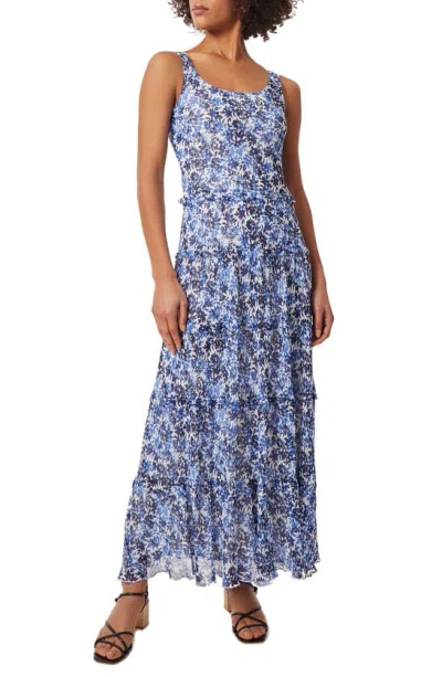 Jones New York Floral Tiered Maxi Dress In Nyc White,blue Horizon