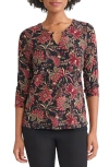 Jones New York Floral V-neck Jersey Top In Pattern