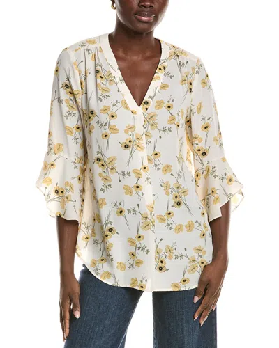 Jones New York Flutter Sleeve Kelly Blouse In Multi