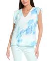 Jones New York Flutter Sleeve V-neck Blouse