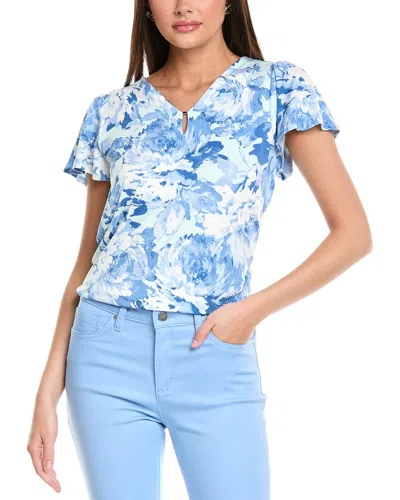 JONES NEW YORK FLUTTER V-NECK TOP