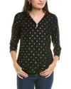 Jones New York Foil Dot Blouse In Black