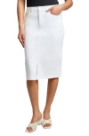 Jones New York Front Slit Denim Skirt In White