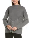 Jones New York Funnel Mock Neck Sweater In White
