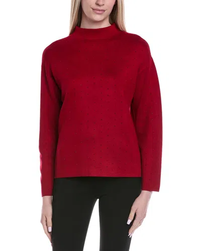 Jones New York Funnel Neck Sweater In Burgundy