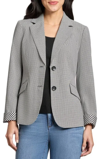 Jones New York Gingham Check Blazer In Jones Black/nyc White