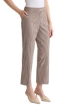 Jones New York Gingham Straight Leg Ankle Pants In Burgundy