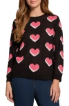 Jones New York Heart Crewneck Sweater In Jones Black Multi