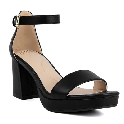 Jones New York Herliza Womens Adjustable Manmade Ankle Strap In Black Smooth