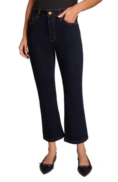 Jones New York High Waist Crop Kick Flare Jeans In Dark Blue