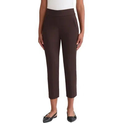 Jones New York High Waist Pull-on Straight Leg Pants In Brown
