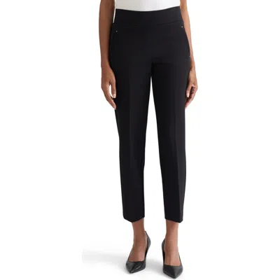 Jones New York High Waist Pull-on Straight Leg Ankle Pants In Jones Black