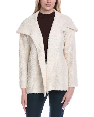 Jones New York Hooded Fuzzy Cardigan In White