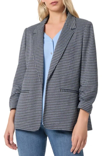 Jones New York Houndstooth Notch Lapel Jacquard Knit Blazer In Jones Black
