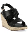 Jones New York Isortee Womens Faux Leather Cut Out Wedge Sandals In Black