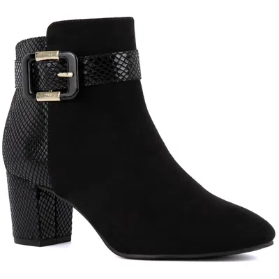 Jones New York Ivyy Womens Zipper Manmade Booties In Black Microsuede