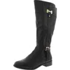 Jones New York Jny-leodenn Womens Mixed Media Manmade Knee-high Boots In Black