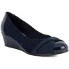 Jones New York Jny-preslee Womens Comfort Insole Manmade Wedge Heels In Blue
