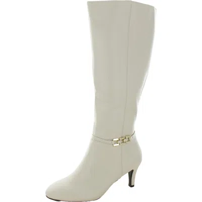 Jones New York Jnyhanleewc Womens Wide Calf Manmade Knee-high Boots In White