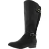 Jones New York Jnyleandraa Womens Buckle Leather Knee-high Boots In Black