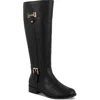 Jones New York Jny-leodenn Womens Mixed Media Manmade Knee-high Boots In Black