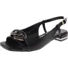 Jones New York Jnyvelvy Womens Block Heel Manmade Slingback Sandals In Black