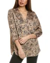 Jones New York V-neck Tunic Top In Brown