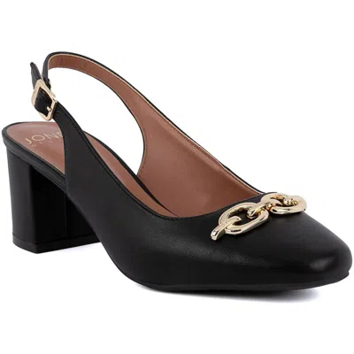 Jones New York Korla Womens Adjustable Man Made Block Heels In Black Smooth