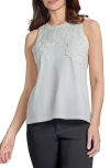Jones New York Petite Sleeveless Applique Top In Nyc White