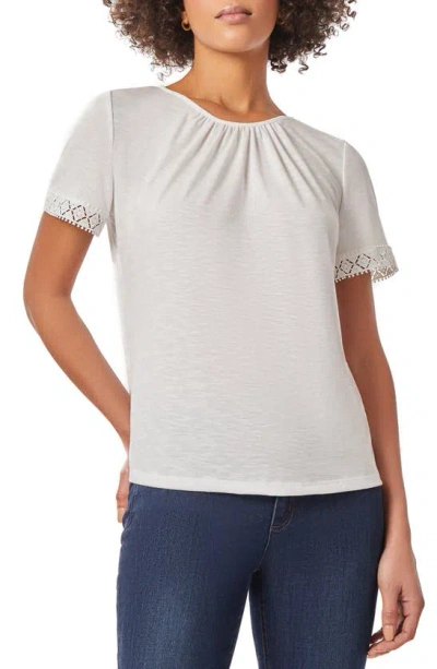 Jones New York Lace Trim Top In Nyc White