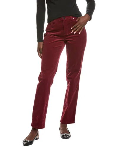 Jones New York Lexington Corduroy Straight Pant In Burgundy