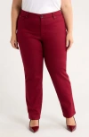Jones New York Lexington Straight Leg Jeans In Burgundy