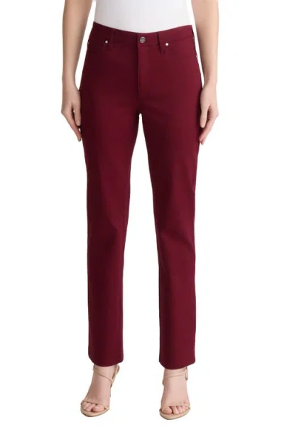 Jones New York Lexington Straight Leg Jeans In Burgundy