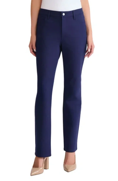 Jones New York Lexington Straight Leg Pants In Blue