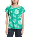 Jones New York Linen-blend Top In Green