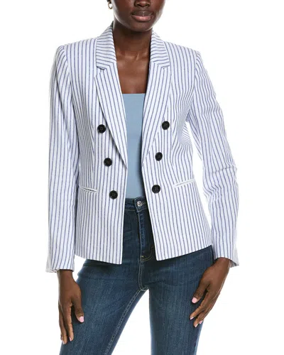 Jones New York Linen-blend Jacket In Blue