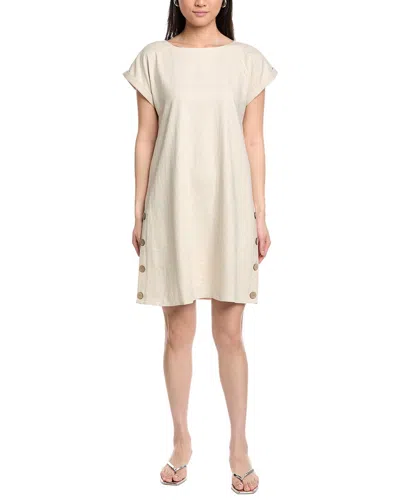 Jones New York Linen-blend Swing Dress In Neutral