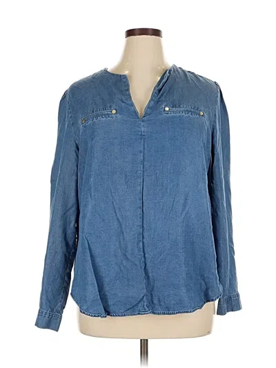 Pre-owned Jones New York Long Sleeve Blouse In Blue