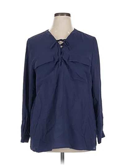 Pre-owned Jones New York Long Sleeve Blouse In Blue